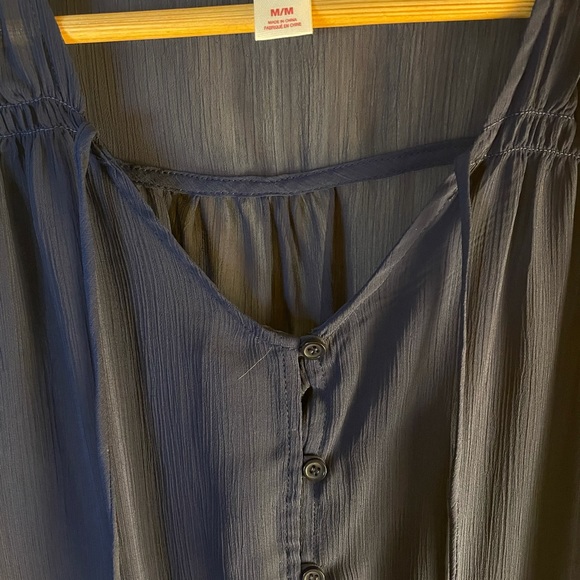 Mossimo | Sheer Navy Blue Empire Waist Top - Picture 2 of 5